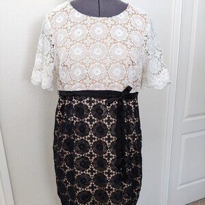 SOLD! Black/White Maternity Lace Dress